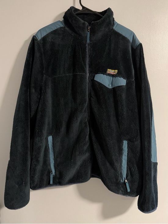 L.L. Bean Other - L.L. Bean Black Fleece Jacket with Blue Trim